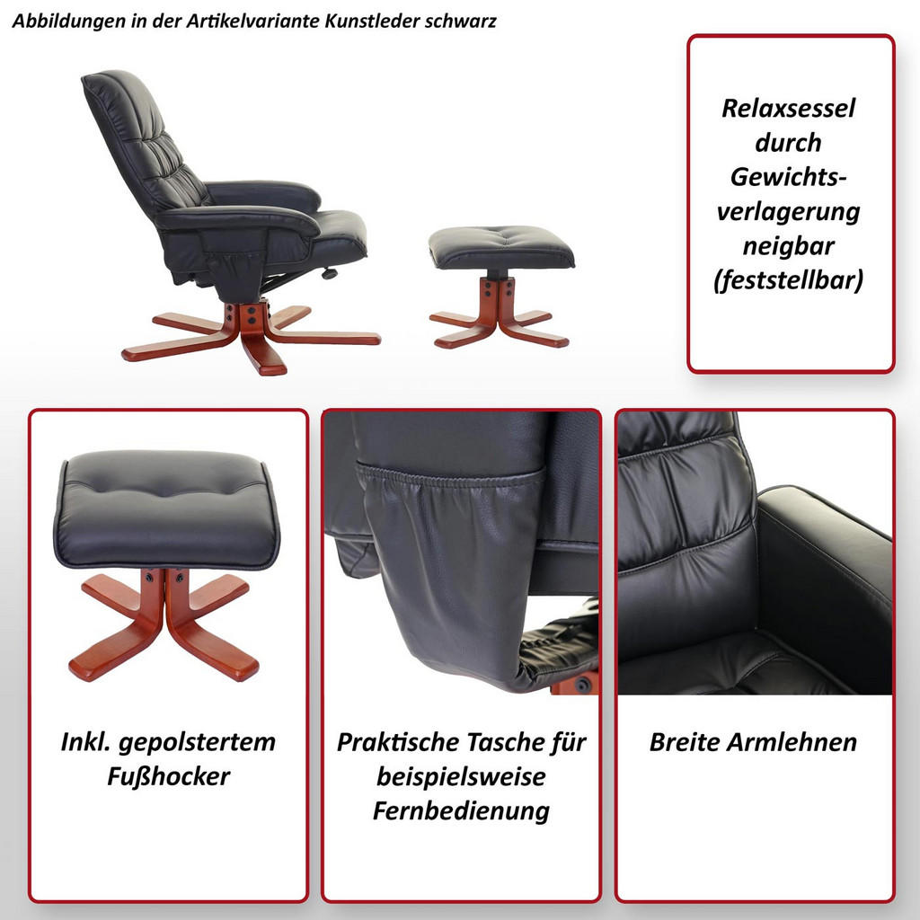 Thumbnail - MCW Relaxsessel, Schwarz, Textil, 80x103x110 cm, Wohnzimmer, Sessel, Polstersessel