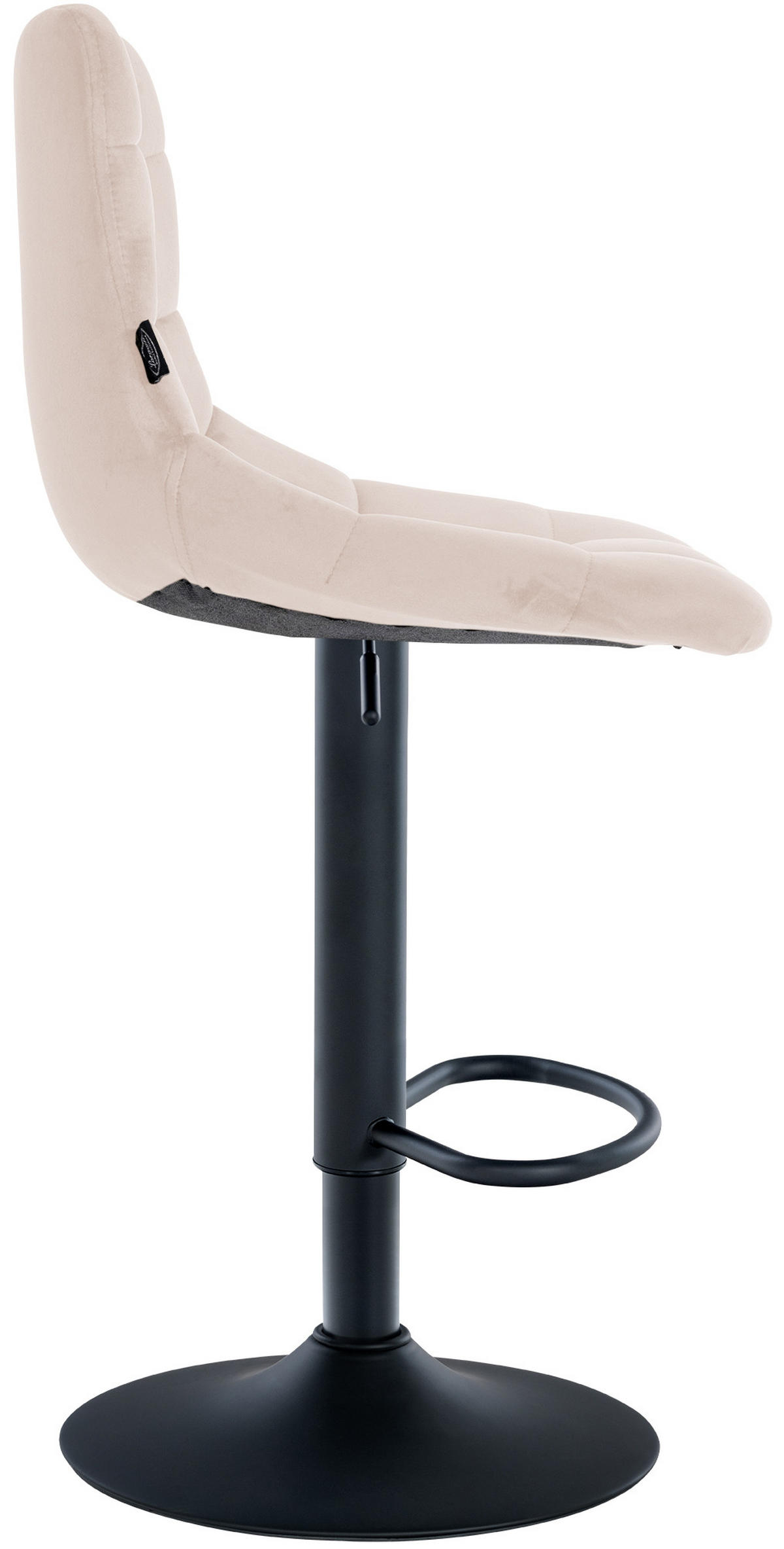 BARHOCKER 2er Set Samt beige - Beige/Schwarz, Textil/Metall (43/87/46.5cm) - CLP