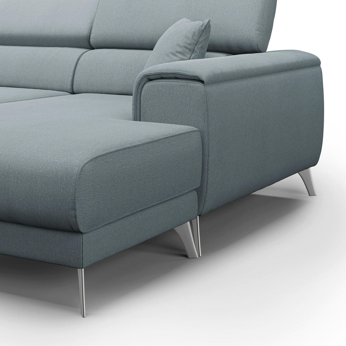 ECKSOFA LINKS Fusion - Hellblau, Textil (260/102cm) - Divani.store