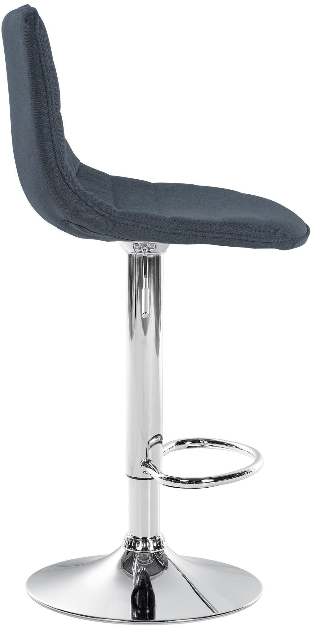BARHOCKER 2er Set Stoff dunkelgrau - Dunkelgrau, Textil/Metall (45/89/46cm) - CLP