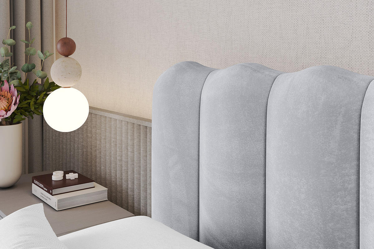 POLSTERBETT mit Bettkasten und Lattenrost, Boxbett ohne Matratze - SORA 180x200 Hellgrau - Hellgrau, Holzwerkstoff/Textil (180/200cm) - ALTDECOR