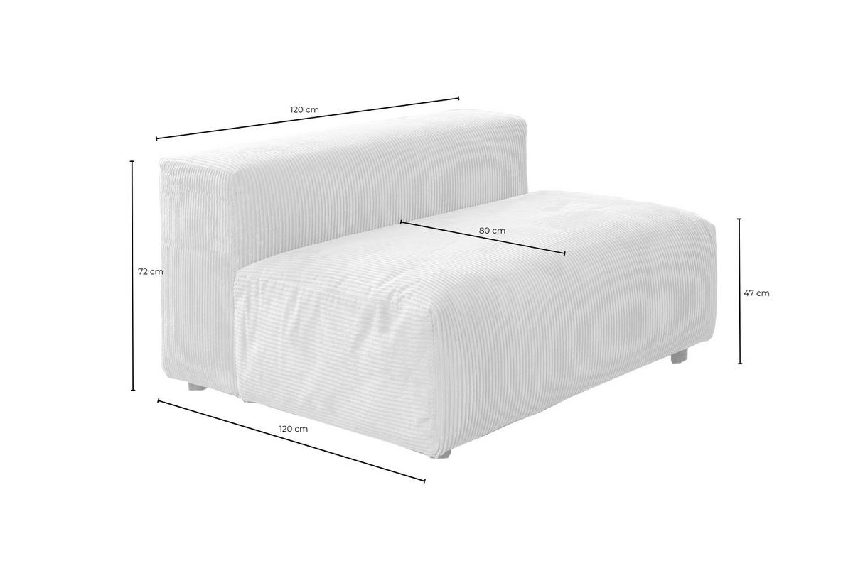 SESSEL MIA Taupe Cord - Taupe/Schwarz, Kunststoff/Textil (120/72/120cm) - KAWOLA