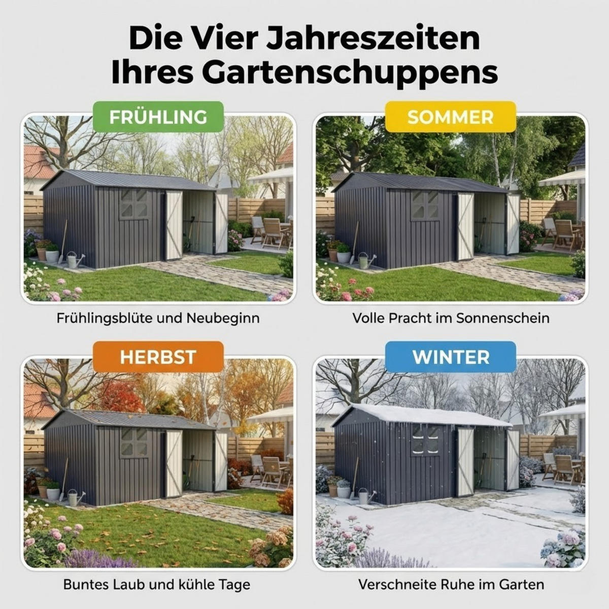 GERÄTEHAUS XXXL - Anthrazit, Metall (392/201/308cm) - Albatros