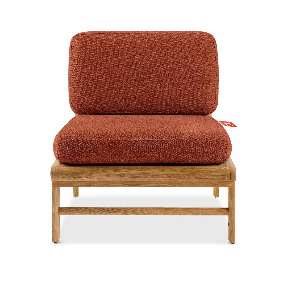 LOUNGESOFA ATREDA links - Orange, Holz/Textil (230/74/175cm) - KONSIMO®