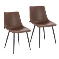 ESSZIMMERSTUHL MILES 2er Set Kunstleder Braun - Braun, Textil (48/82/52cm) - SVITA