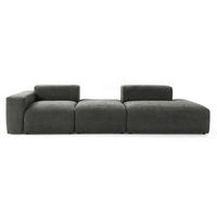 4-SITZER modulares Sofa HEAVEN SET 4 Rechts, Breite 335 cm Webstoff Dunkelgrau - Dunkelgrau/Schwarz, Holz/Kunststoff (102/71/335cm) - Muffo