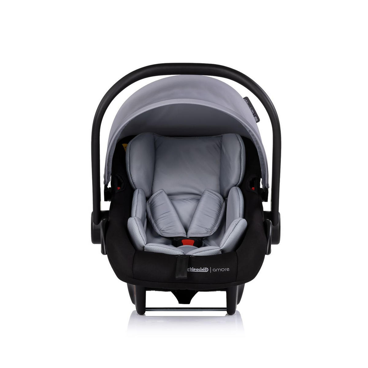 BABYSCHALE Amore i-Size Gr. 0+ hellgrau (0 - 13 kg) Kissen Griff verstellbar - Schwarz, Kunststoff (40/56/62cm) - Chipolino