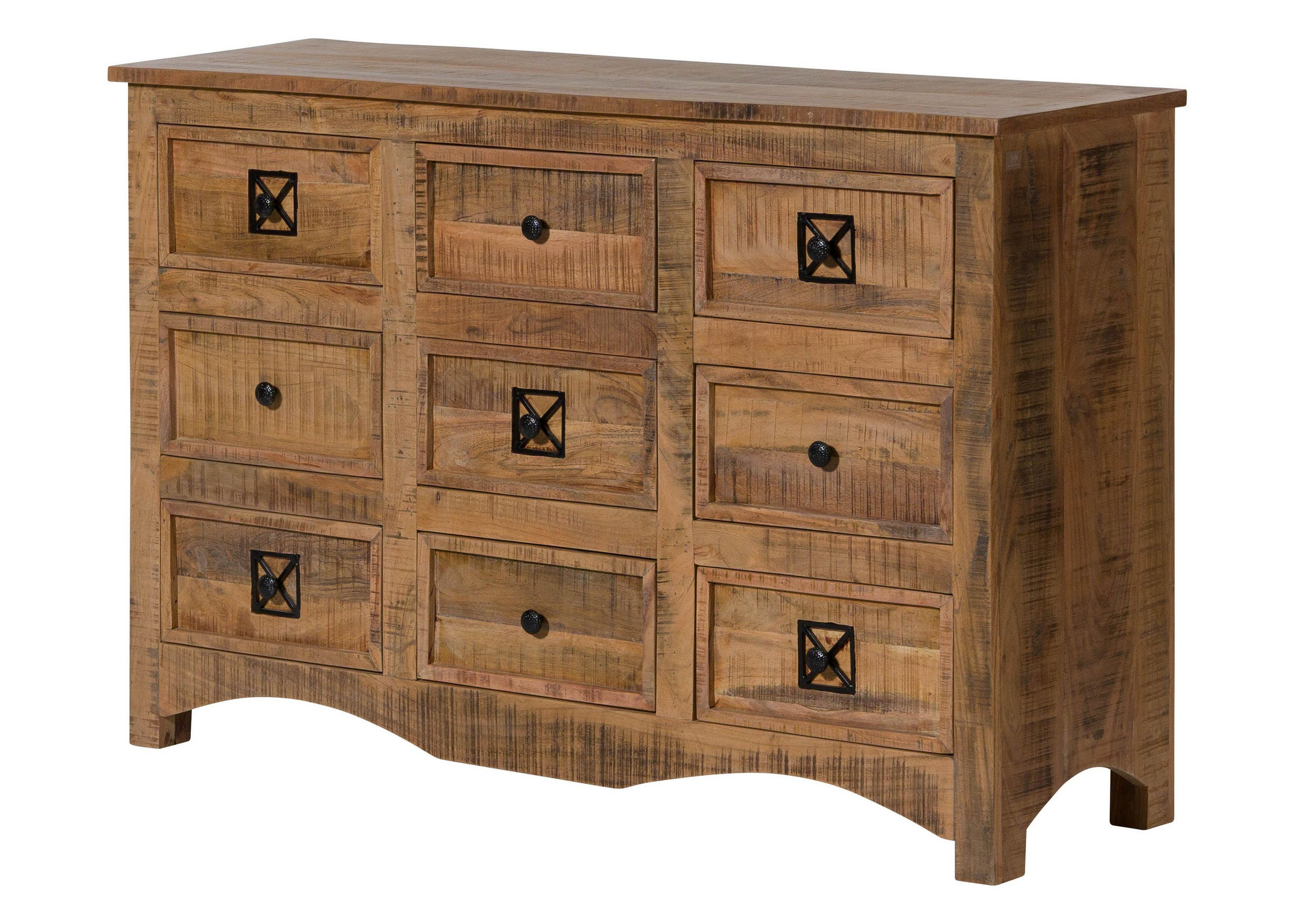 KOMMODE Akazie 130x40x85 natur versiegelt NATURE OF SPIRIT #259 - Braun, Holz (130/85/40cm) - Massivmoebel24
