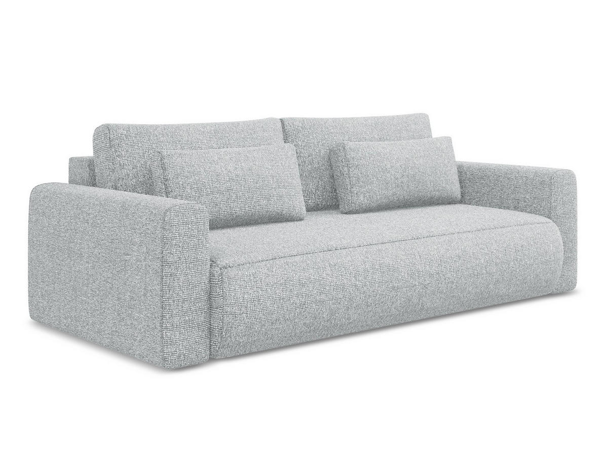 3-SITZER SOFA mit Schlaffunktion Strukturstoff Stoff Grau - Silberfarben/Schwarz, Kunststoff/Textil (238/82/105cm) - Makamii