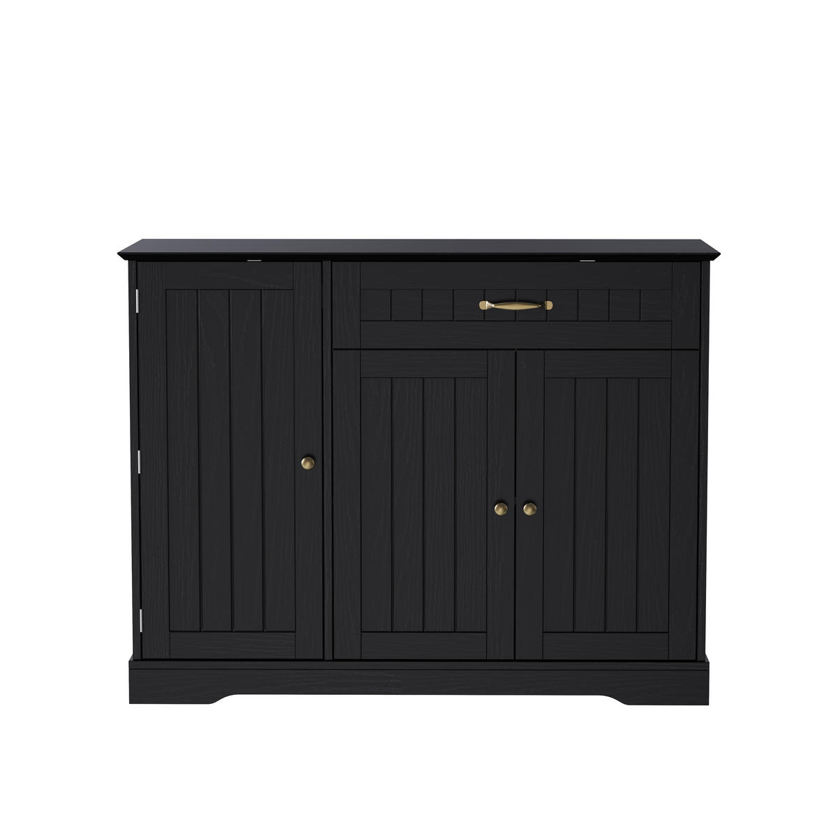 SIDEBOARD mit Schublade & 3 Türen in Schwarz – moderner Stauraum - Schwarz, Holzwerkstoff (107/83.4/40cm) - BEAOK