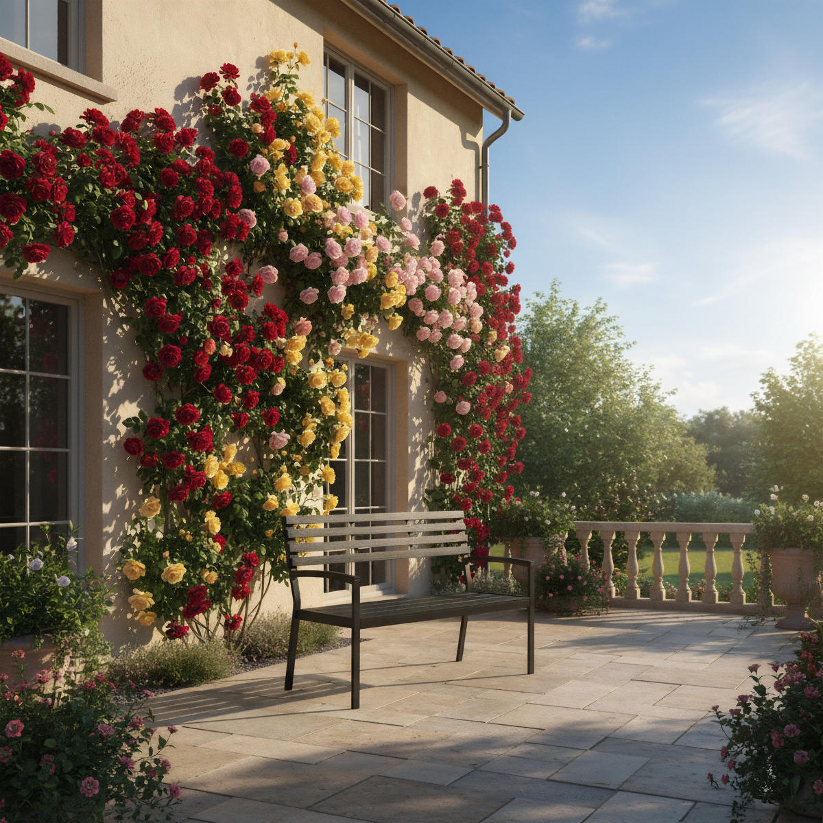 GARTENBANK - Schwarz, Kunststoff/Metall (128/88/59cm) - Relaxdays