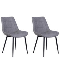 ESSZIMMERSTUHL 2er-Set Kunstleder Grau Melrose - Grau, Textil/Metall (51/82/59cm) - Beliani