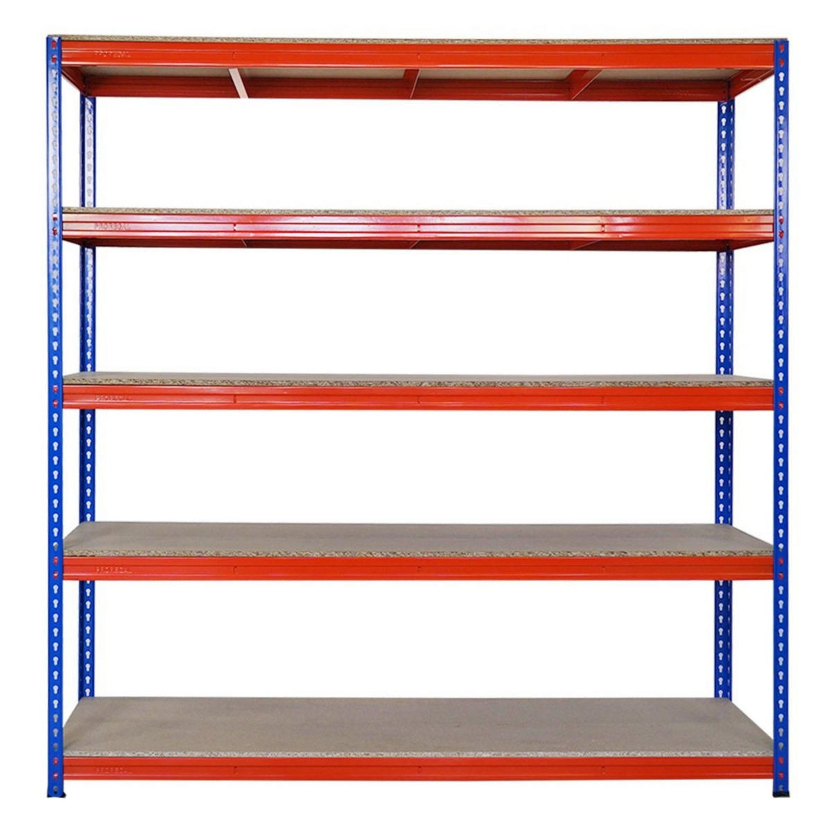 SCHWERLASTREGAL Bison 200x200x60 cm 5 Spanplatten-Ebenen 16mm Fachlast 600 kg Blau-Orange - Blau, Metall (200/200/60cm) - PROREGAL