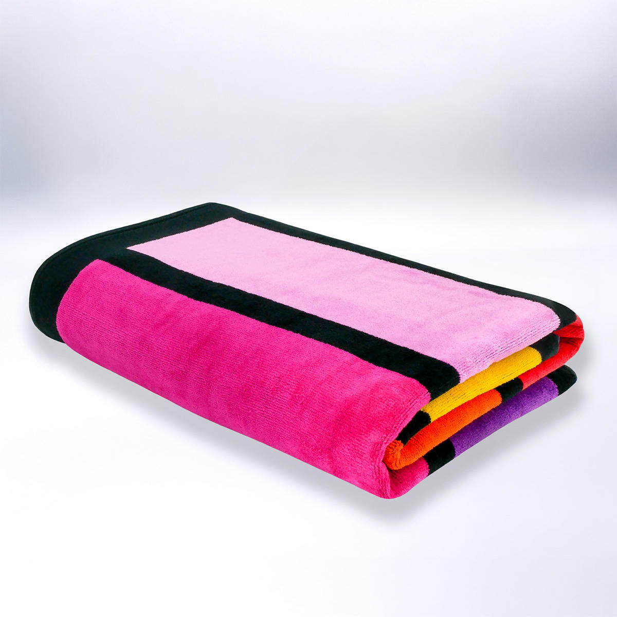 STRANDTUCH Frottee Velours Jacquard Happy Chic 100x175 470g/m² - Multicolor, Textil (100/175cm) - LE COMPTOIR DE LA PLAGE