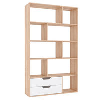 BÜCHERREGAL Roberto Sonoma Eiche / weiß 110 / 32 / 185cm - Eichefarben/Weiß, Holz/Holzwerkstoff (110/185/32cm) - Feldmann-Wohnen