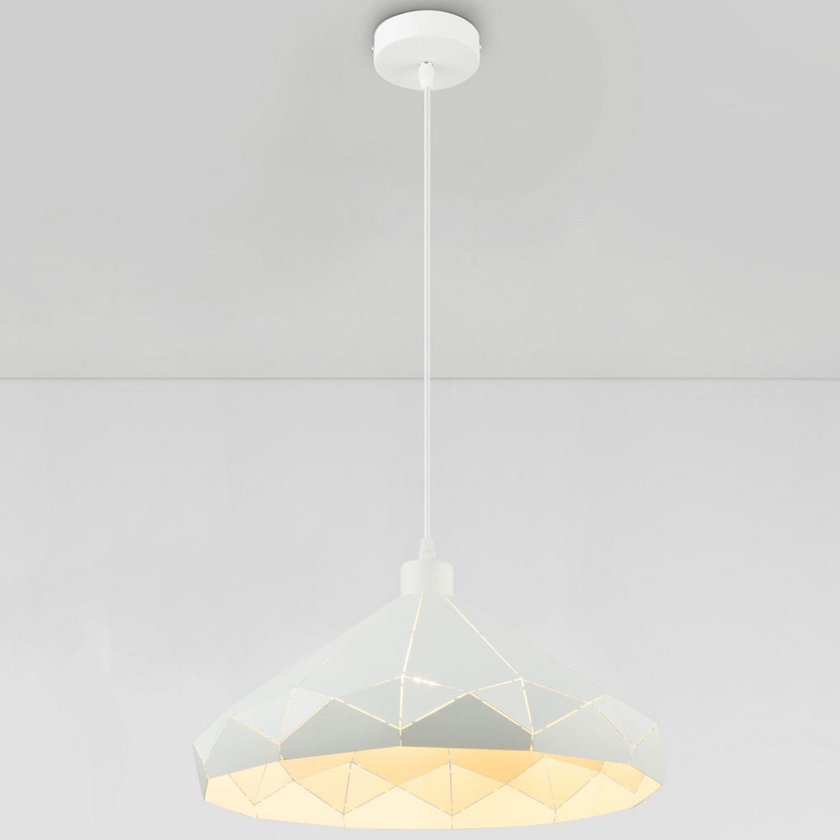 LED HÄNGELEUCHTE Muster Weiß - Weiß, Metall (40/40/120cm)