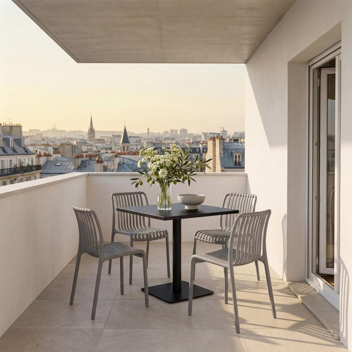 STUHL FÜR DRAUSSEN Ollie Grau 45 cm x 78 cm - Grau, Kunststoff (45/78/62cm) - Klast Home