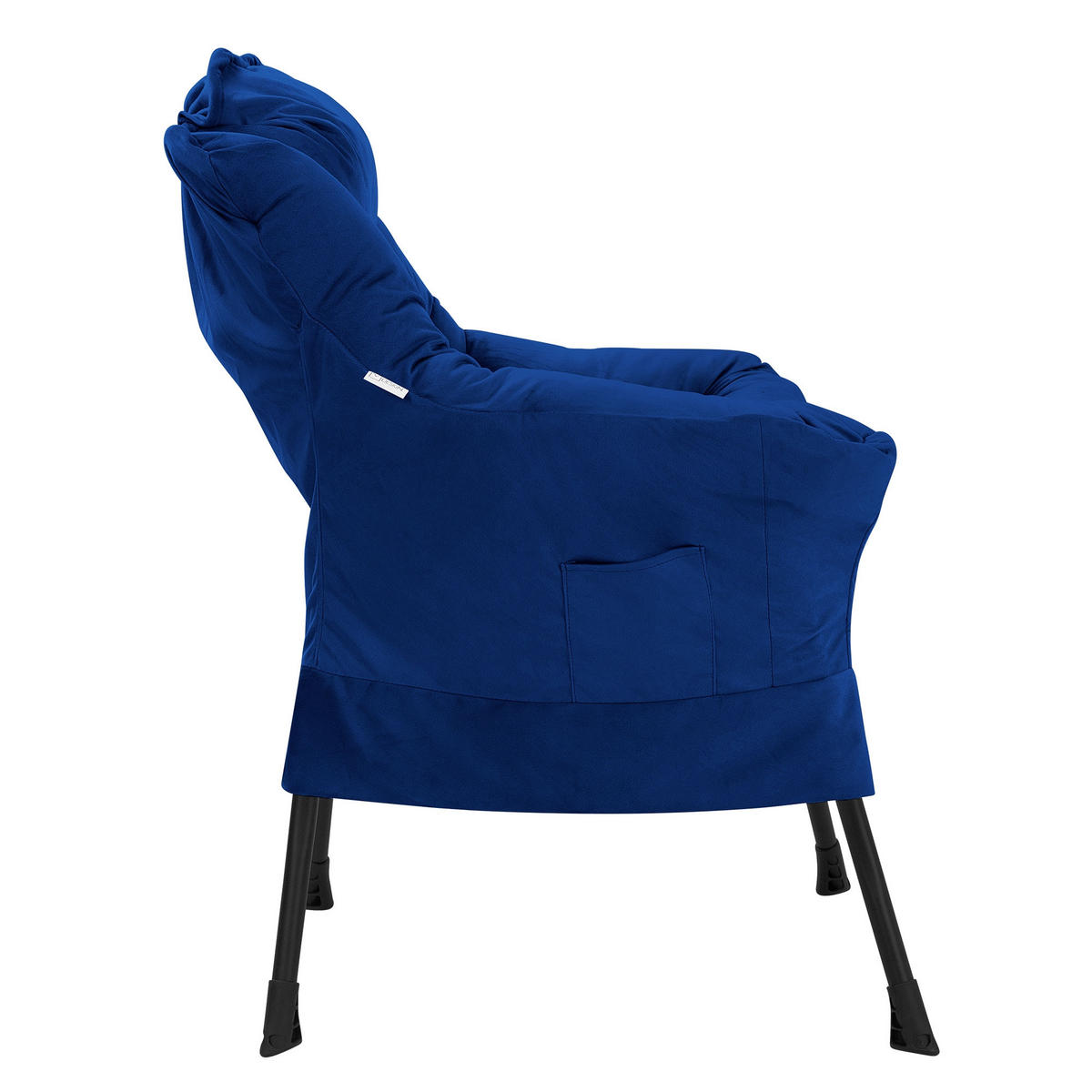 RELAXSESSEL Samt Dunkelblau - Dunkelblau, Metall (97/95/82cm) - ML-DESIGN