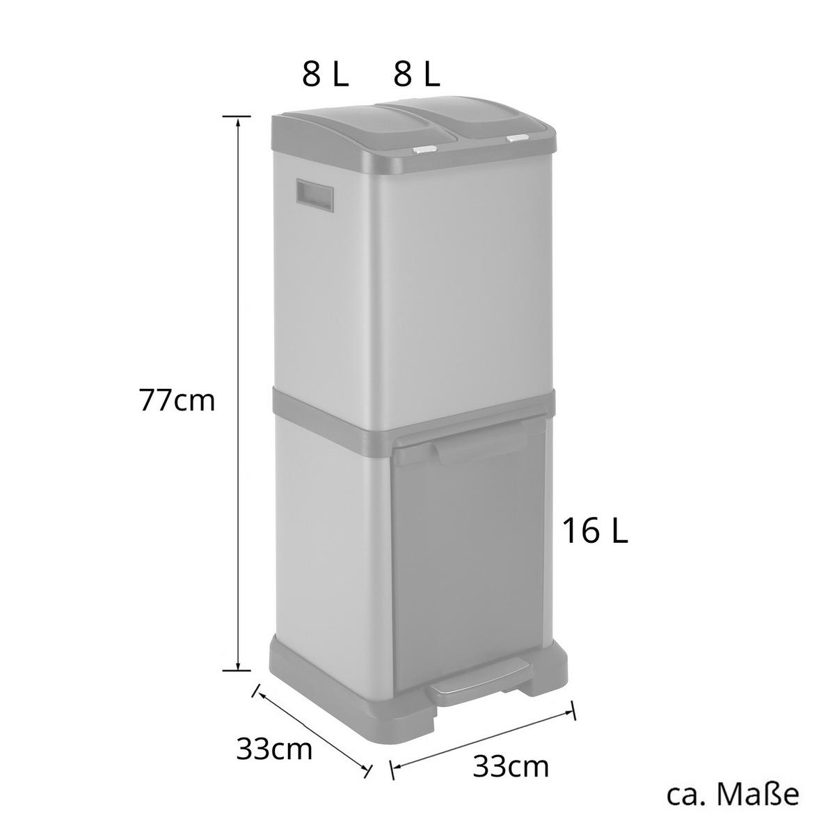 MÜLLEIMER 3XCombo - Grau, Metall (33/77/33cm) - SVITA