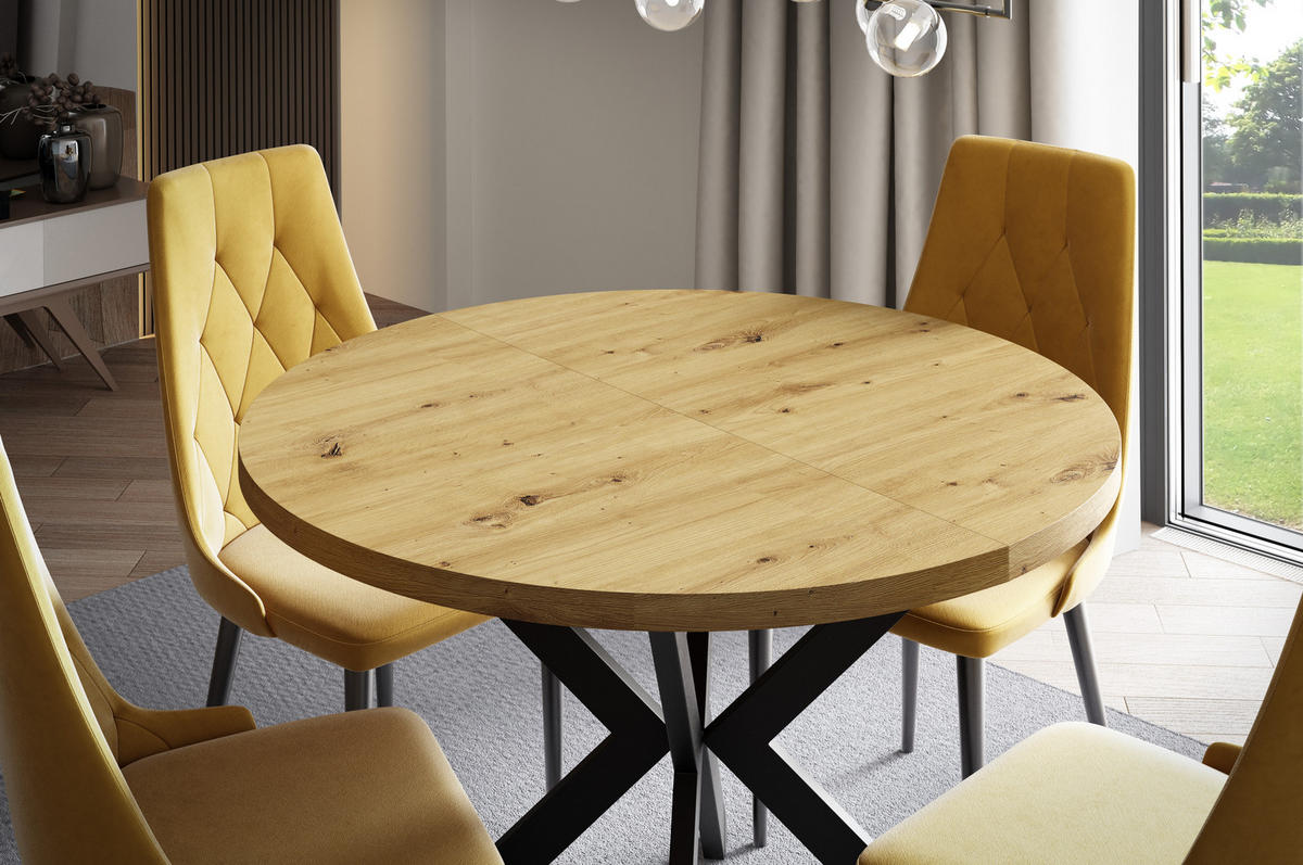 ESSTISCHE EDEN - Schwarz/Eiche Artisan, Holzwerkstoff (90/90/76cm) - Meblini
