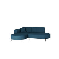 ECKSOFA Valencia Xs - Blau, Holzwerkstoff/Textil (236/165cm) - Fun Möbel
