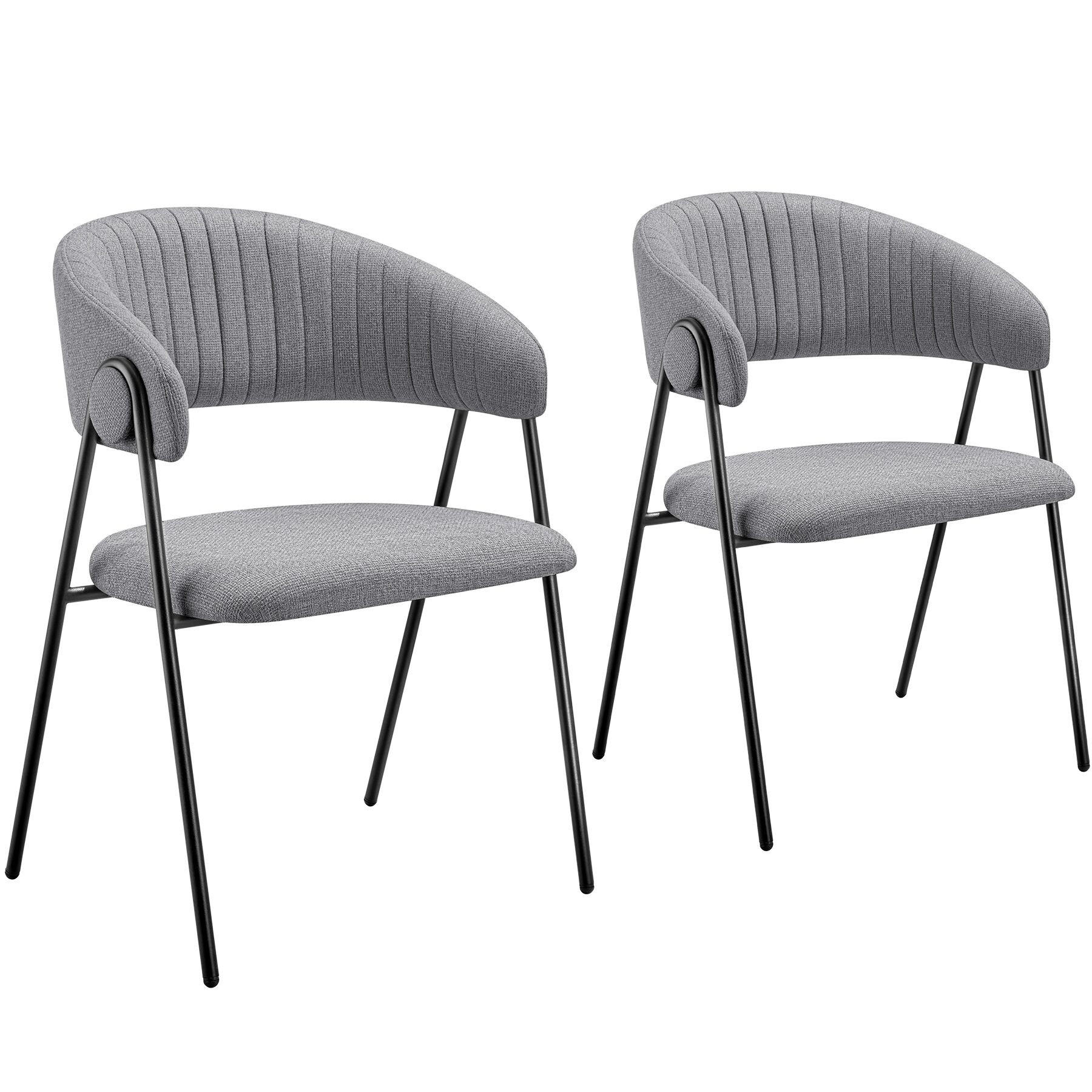 ARMLEHNSTUHL 2er Set Bedano 60 x 58 x 85 cm grau - Grau, Kunststoff (60/85/58cm) - tectake