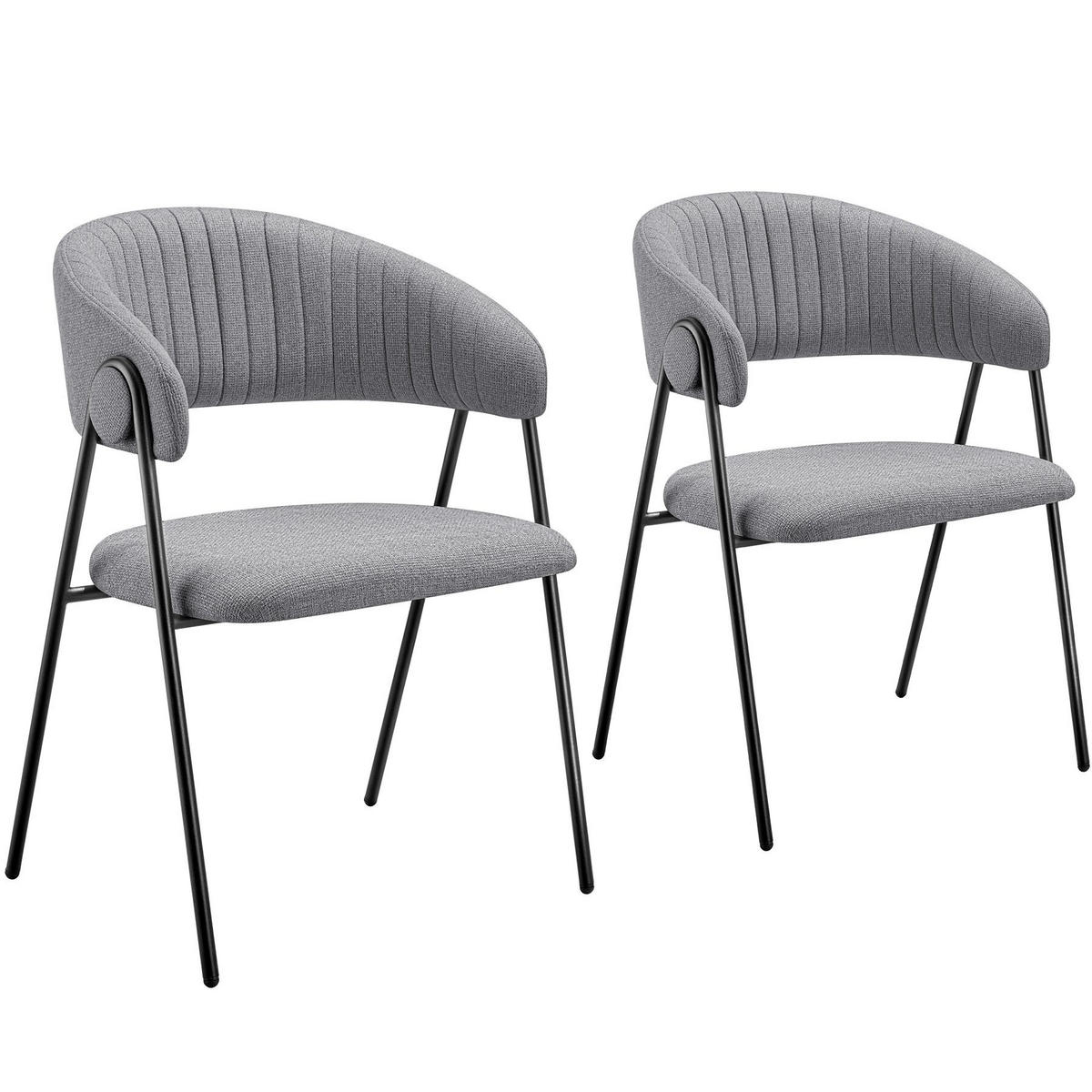 ARMLEHNSTUHL 2er Set Bedano 60 x 58 x 85 cm grau - Grau, Kunststoff (60/85/58cm) - tectake