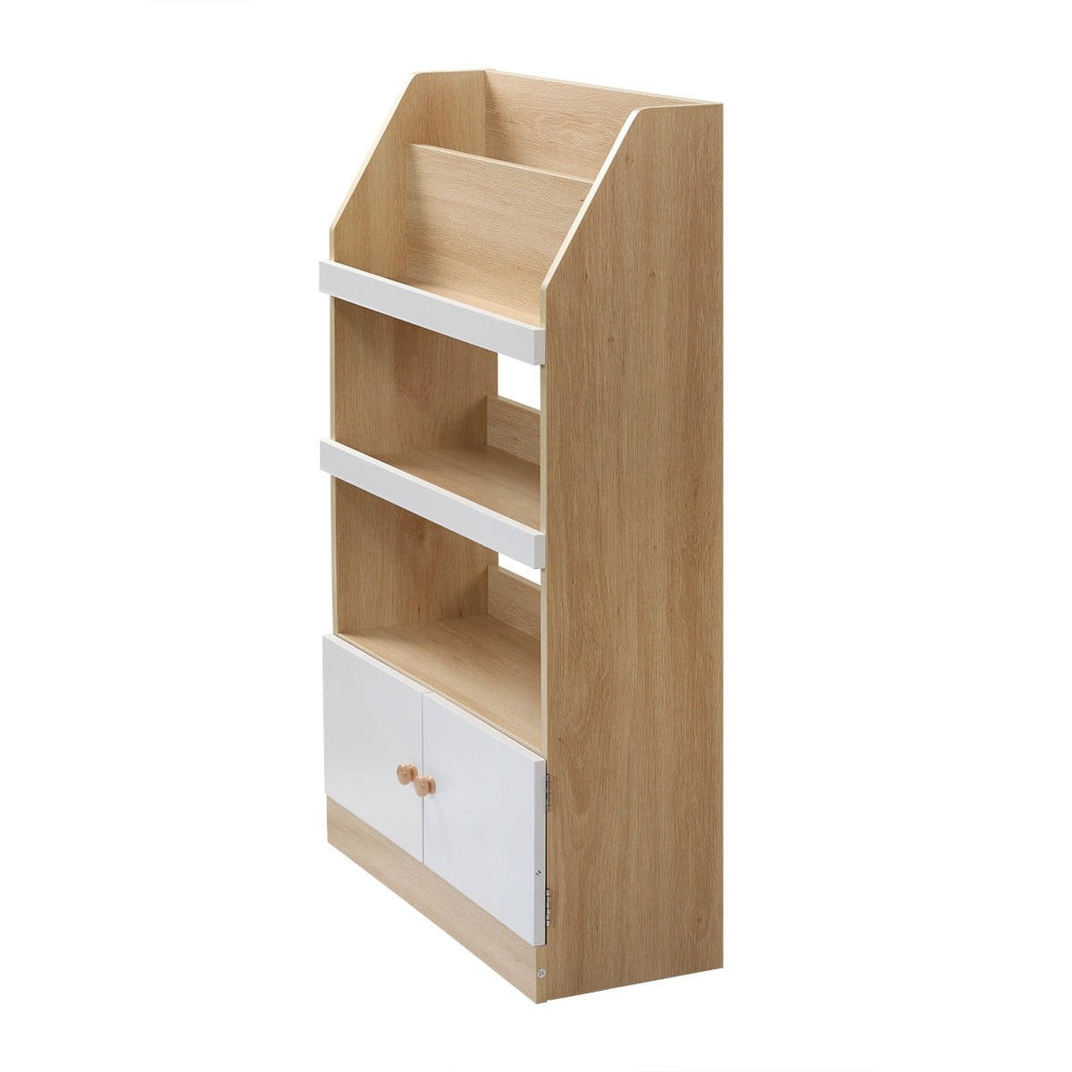 AUFBEWAHRUNGSREGAL mit 2 Türen für Kinder 106/25,5/62,8 cm - Eschefarben, Holzwerkstoff (25.5/106/32cm) - Calicosy