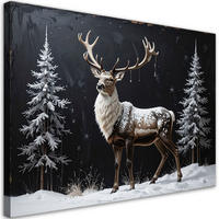 LEINWANDBILD Weihnachten 100x70cm - Schwarz, Textil (100/70cm) - Feeby