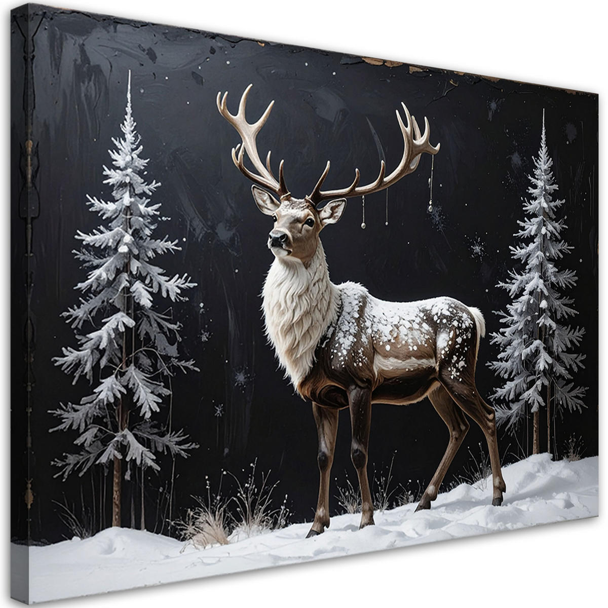 LEINWANDBILD Weihnachten 100x70cm - Schwarz, Textil (100/70cm) - Feeby