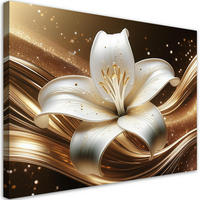 WANDBILD lilie blume gold - Goldfarben, Textil (60/40cm) - Feeby