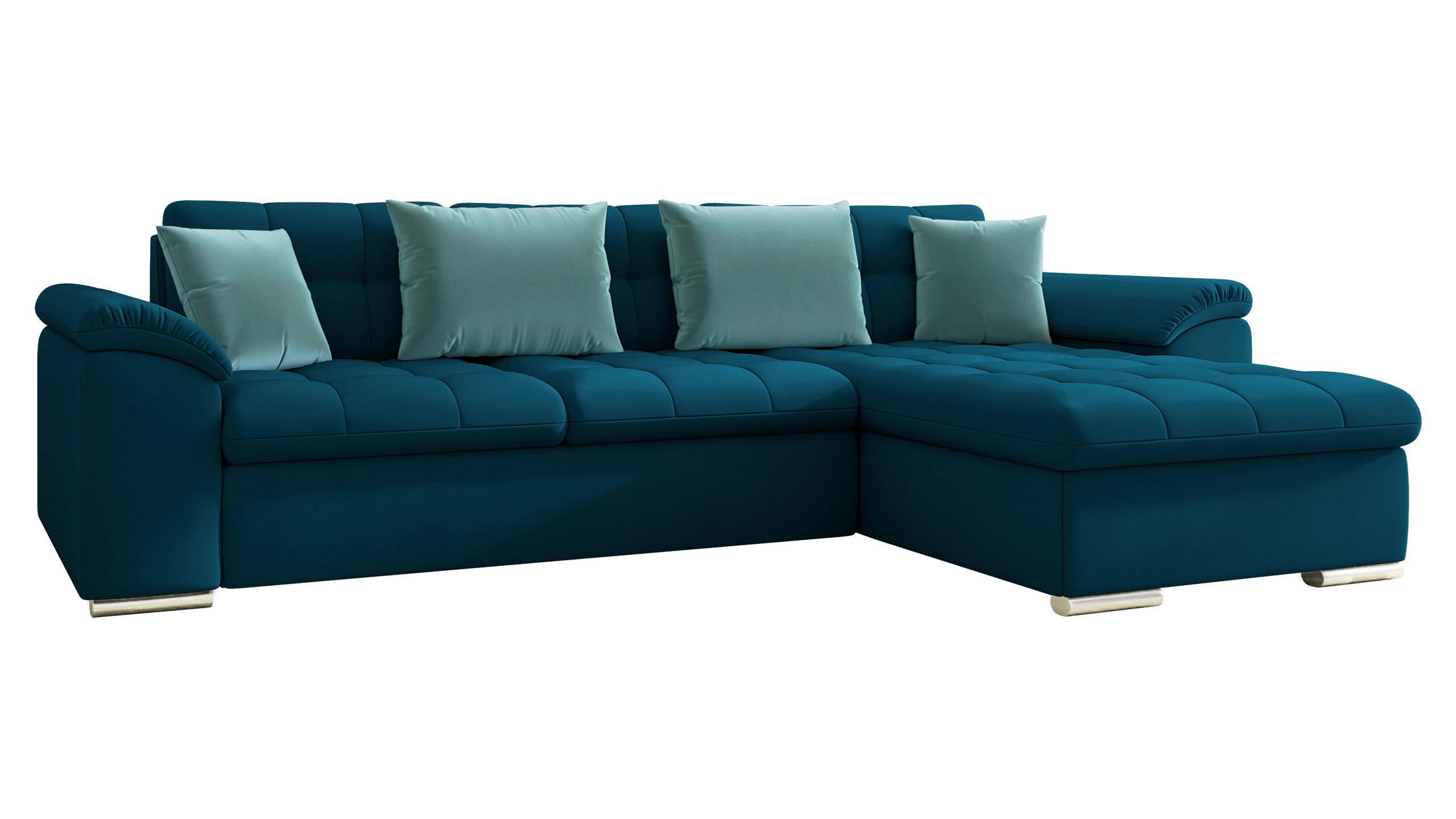 ECKSOFA Diana Premium, Seite: Rechts - Türkis, Holz/Textil (280/160cm) - MIRJAN24