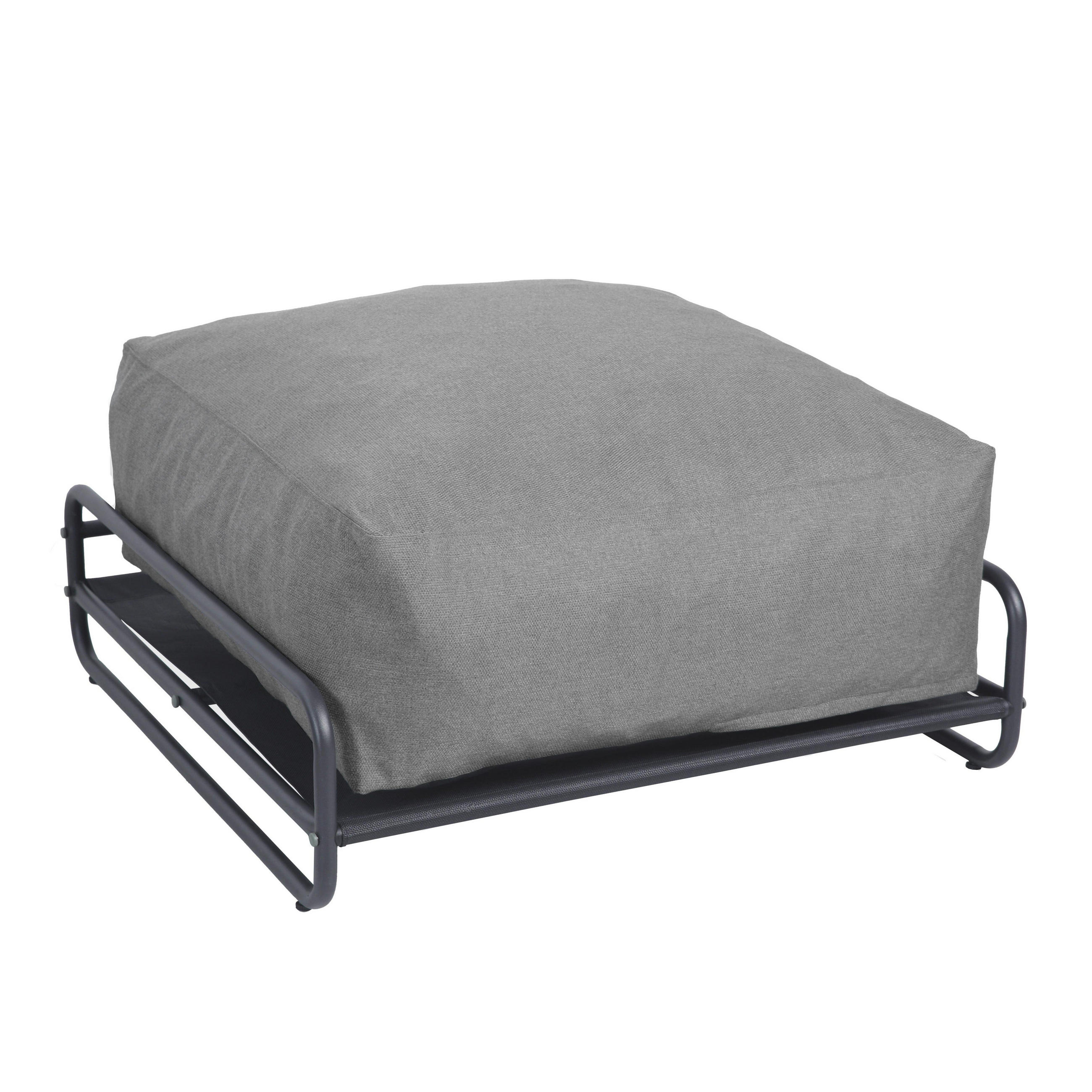 GARTENHOCKER mit Gestell, grauem - Grau, Textil (97/42/97cm) - Oviala