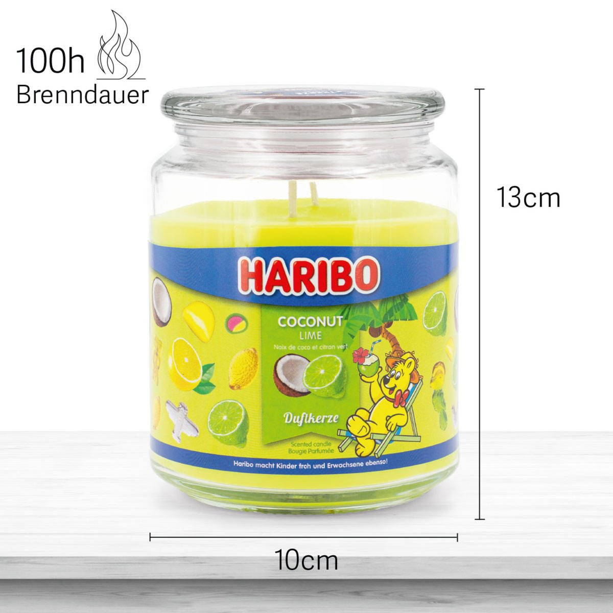 DUFTKERZE Haribo - Hellgelb, Naturmaterialien/Glas (13cm)