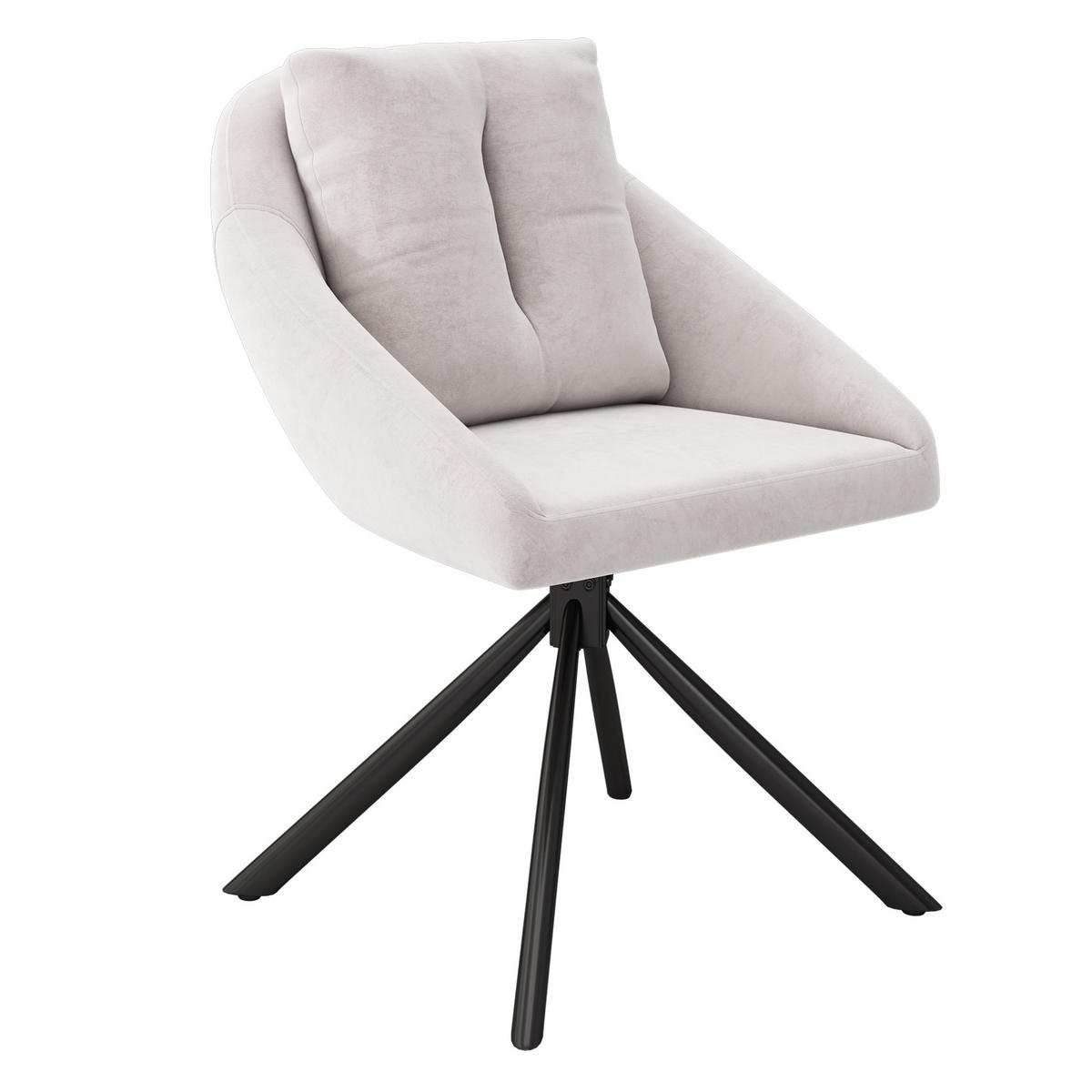 DREHSTUHL 2er-Set Beige aus Samt mit Rollen - Beige, Metall (62.23/49.53/72.39cm) - OKMYHOME