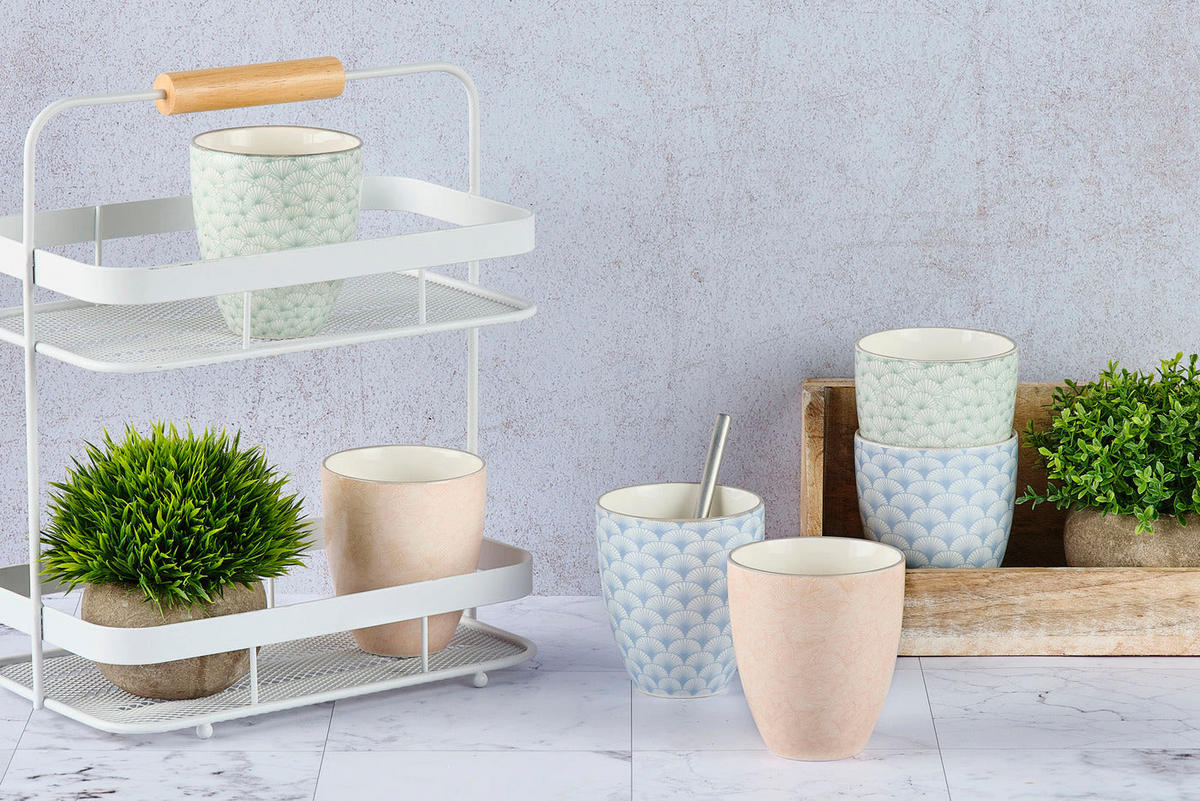 BECHER Pattern 300ml - 6er-Set - Pastel - Pink, Keramik (0.3L) - Björn