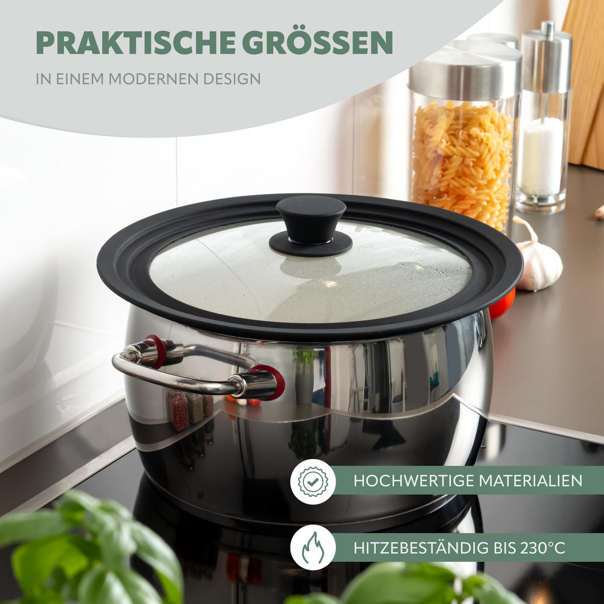 UNIVERSAL-GLASDECKEL, schwarz - Schwarz, Glas (28/28/5.5cm) - bremermann