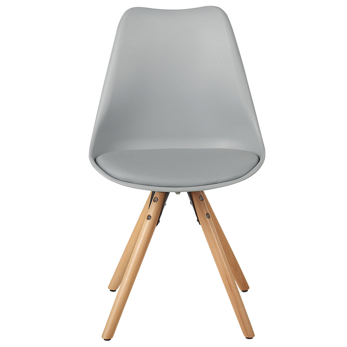ESSZIMMERSTUHL 2er-Set Kunststoff Grau Dakota - Grau, Holz/Kunststoff (47/84/43cm) - Beliani