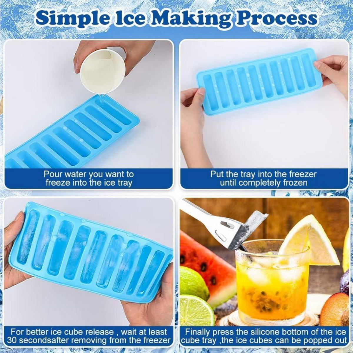EISWÜRFELFORM Silikon 20er Set - Blau, Kunststoff (9.1/7.5/24.6cm)