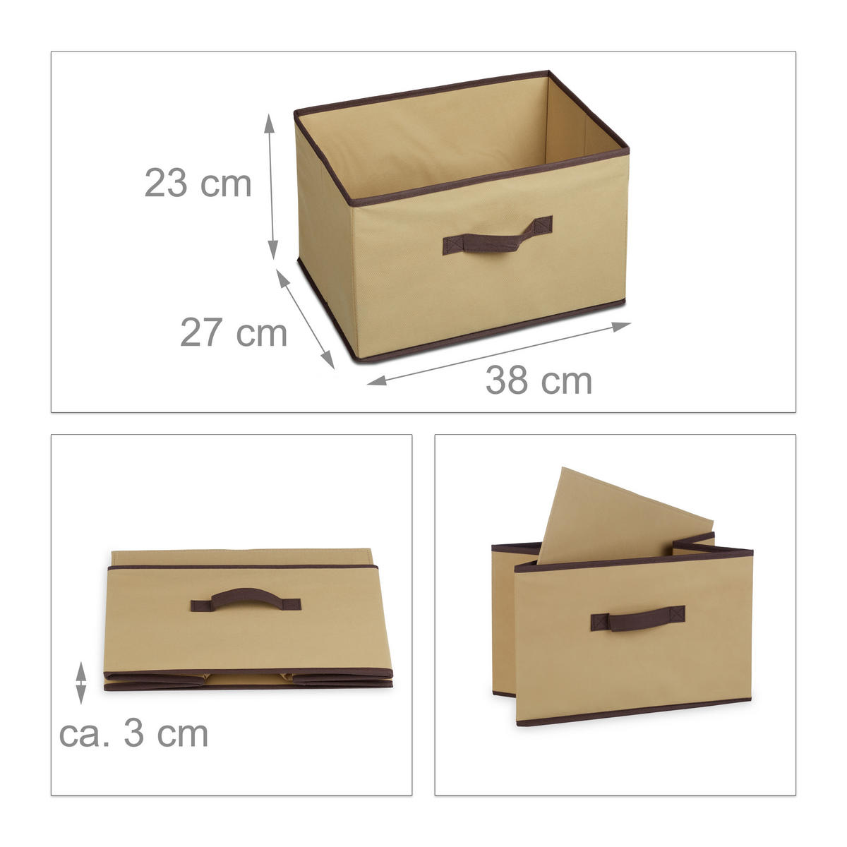 BAMBUSOVÝ policový koš - světle hnědá, dřevo/textil (42/80/29cm) - Relaxdays