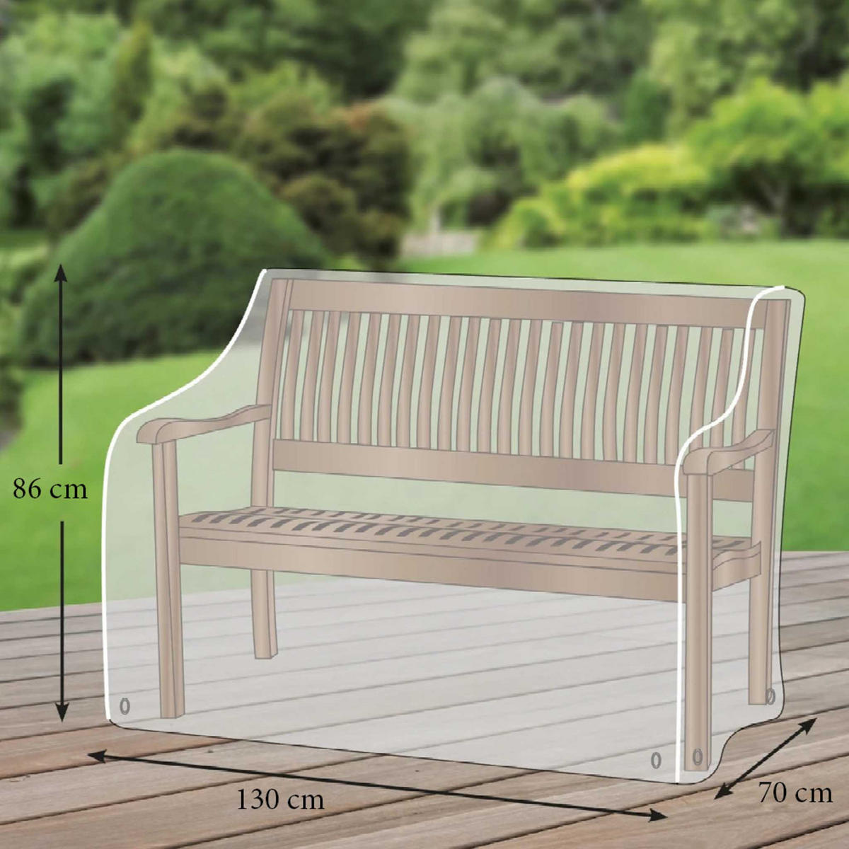 SCHUTZHÜLLE Aero Protect Dunkelgrau für Gartenbänke 2-Sitzer - Grau, Metall (130/86/70cm) - Mr. Deko