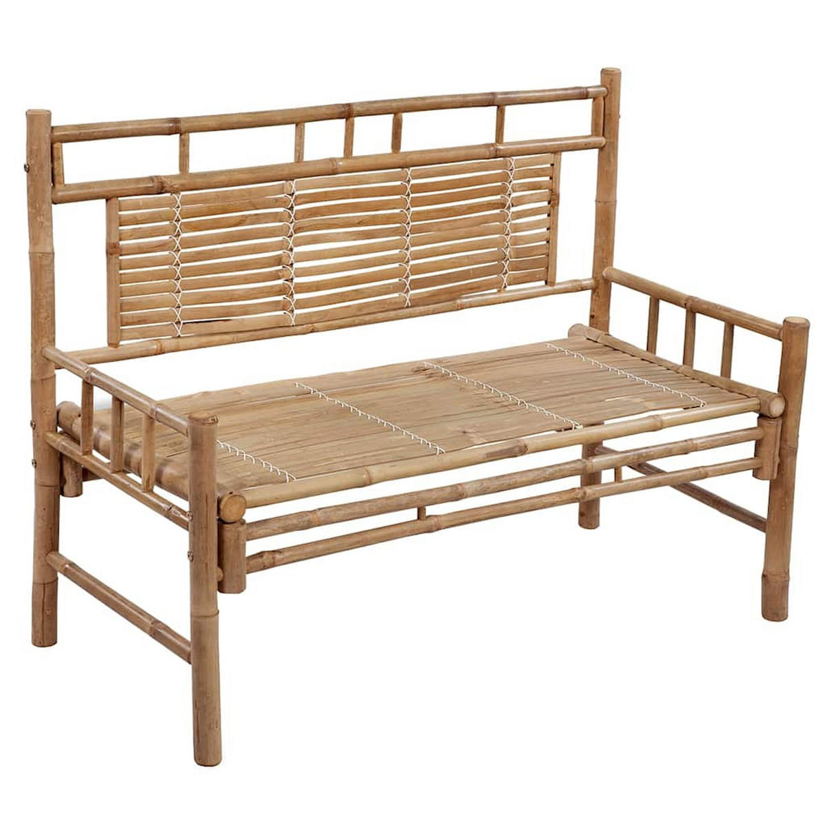 GARTENBANK mit Auflage 120 cm Bambus - Grün, Holz (55/90/120cm) - furnicato