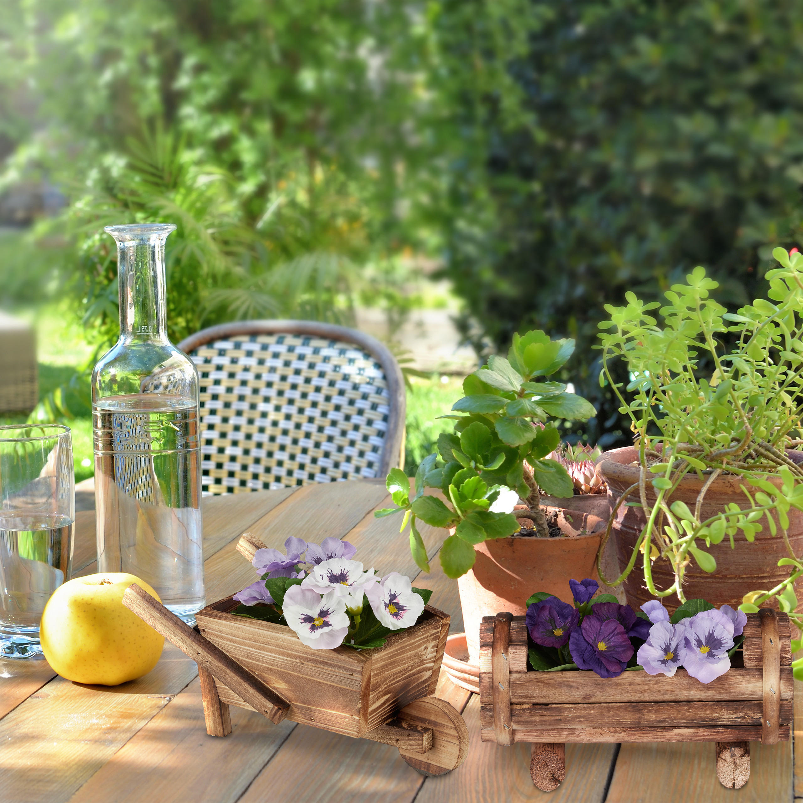 2XPFLANZENGEFÄSS - Braun, Holz (20/10/8.5cm) - Relaxdays