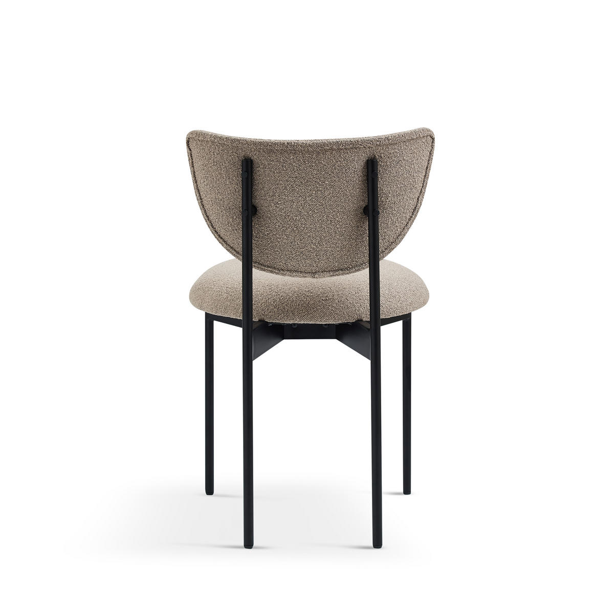 STUHL-SET DE-36862 2 Stück mit Stoffbezug Creme - Beige/Schwarz, Metall (47/76/54cm) - ComfortXL
