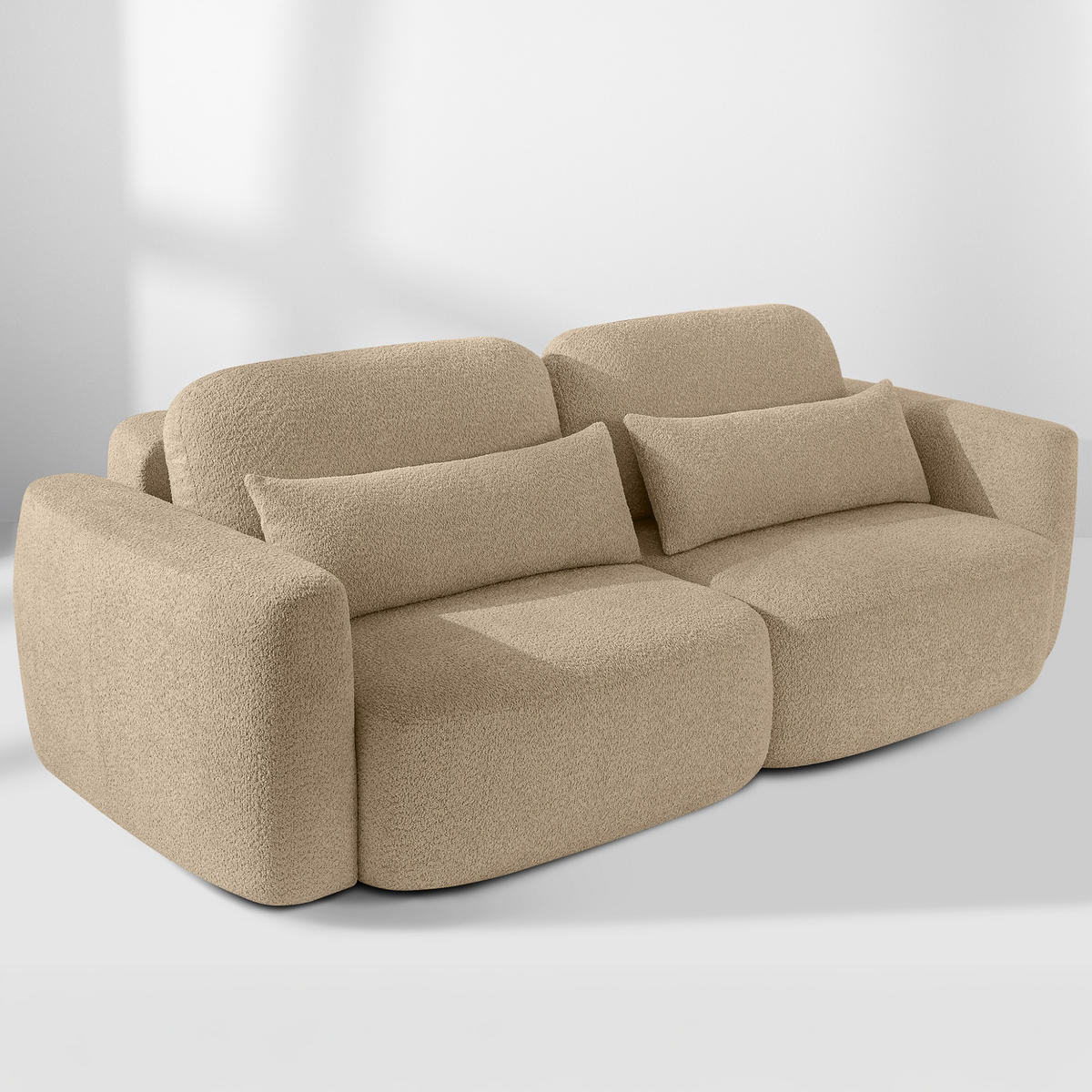 SOFA 3 ELOSA - Ecru, Holz/Textil (245/85/115cm) - KONSIMO®