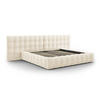 BETT mit Bettkasten und Doppelkopfteil Mamaia aus Samt leichtes beige 200x200cm - Beige, Textil (200/200cm) - Micadoni