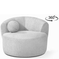 DREHSESSEL VIRA, Grau, Chenille - Schwarz/Grau, Holz/Holzwerkstoff (105/76/100cm) - KONSIMO®
