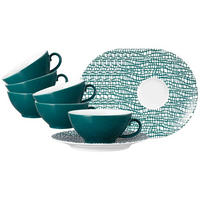 TEETASSEN MIT UNTERTASSEN Life Fashion Trendy Petrol 140 ml 6er Set - Petrol, Keramik (13.6/5.9/13.6cm) - Seltmann Weiden