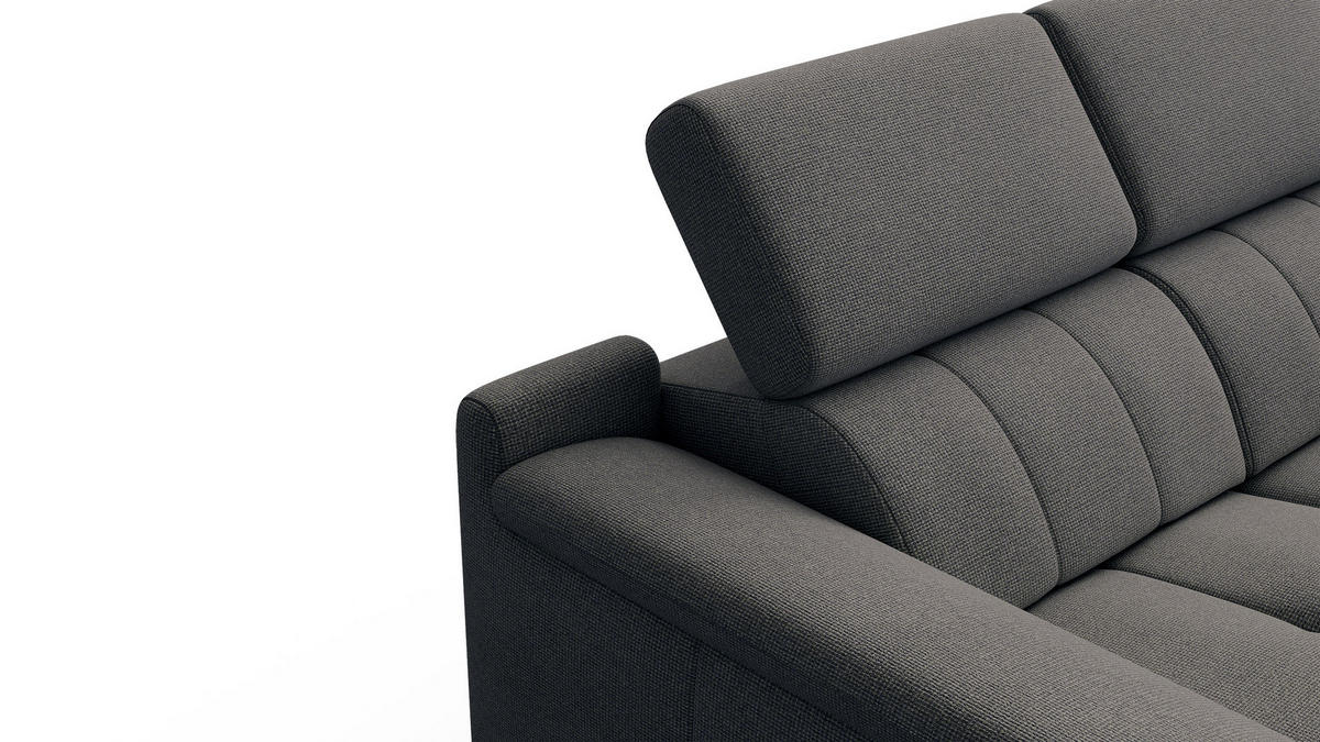 RELAXSOFA FIERO 2-Sitzer mit 2 Relaxfunktionen, dunkelgrau - Dunkelgrau/Schwarz, Holzwerkstoff/Textil (170/82/103cm) - Courtois Laville