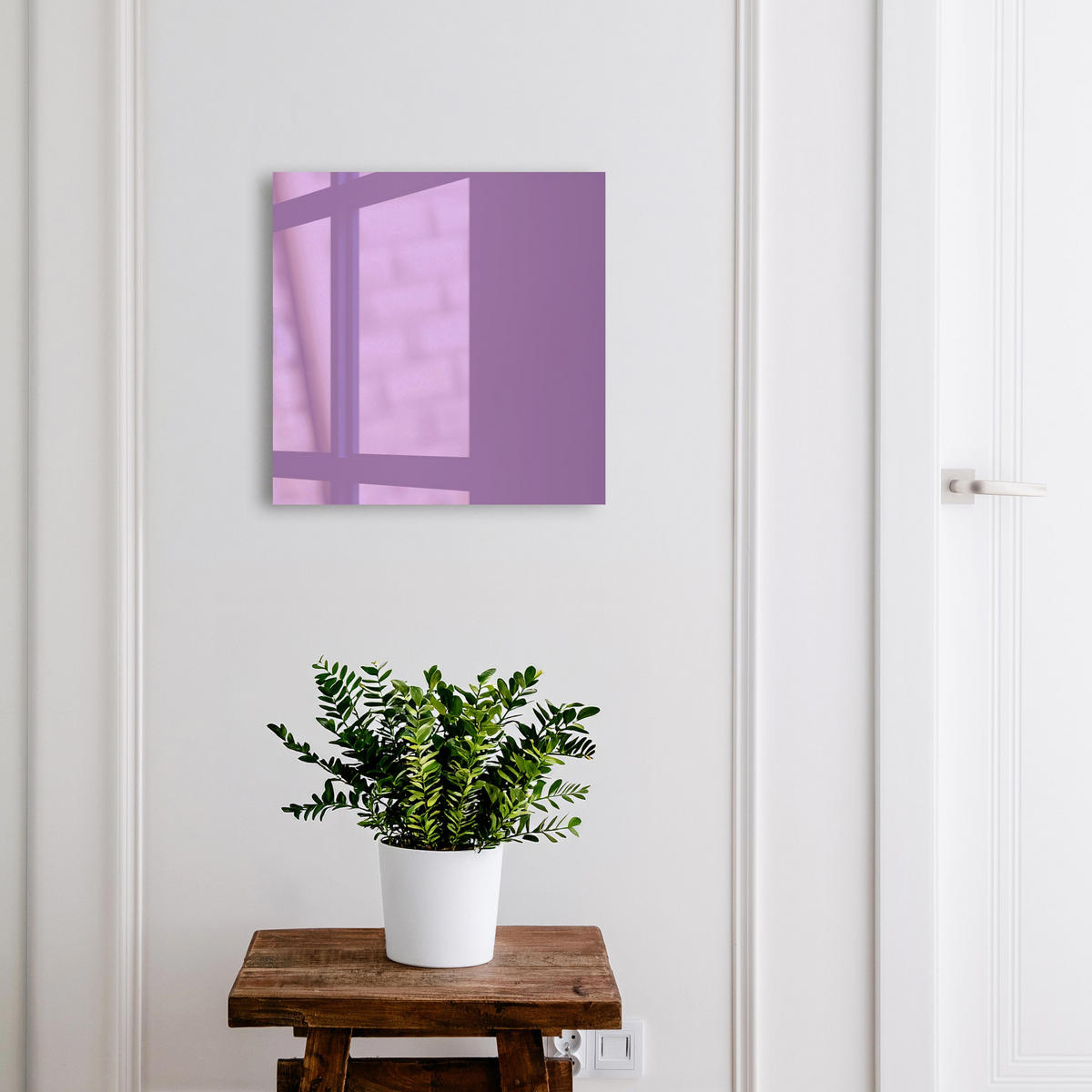 SCHLÜSSELBOX Weiß 30x30 cm – Türöffnung nach rechts - Violett - Lila, Metall (30/30/5cm) - TULUP